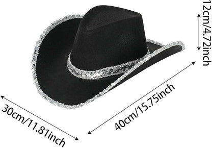 Western Cowboy Hat for Men Women Western Cattleman Style Cowgirl Hat for Travel Fashion Wide Brimmed Curved Hats
