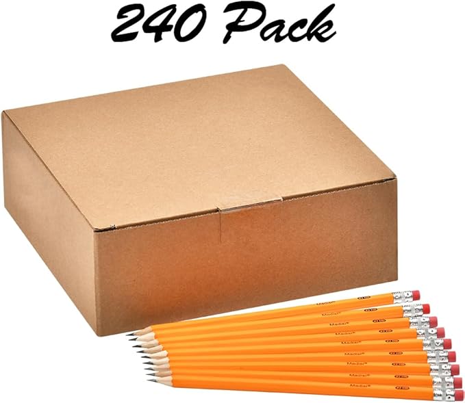 Madisi Wood-Cased #2 HB Pencils Bulk, 240 Count, Pre-sharpened