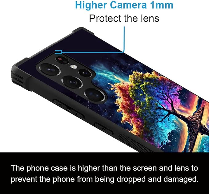 ZHEGAILIAN Compatible with Samsung Galaxy S24 Ultra Case,Beautiful Life Tree S24 Ultra Women Girls,Shockproof Anti-Slip Drop Protection with Soft TPU Bumper Pattern Design