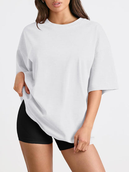 Oversized, soft cotton-poly tees from Trendy Queen perfect for casual, workout, or vacation wear. You don't want to miss it!