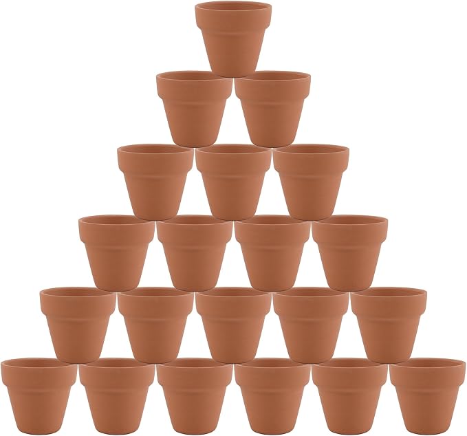 Mini Clay Pots, 24 Pcs 2" Terracotta Pottery Planters for Cactus, Succulents, Flowers DIY Crafts Home Kitchen Decor