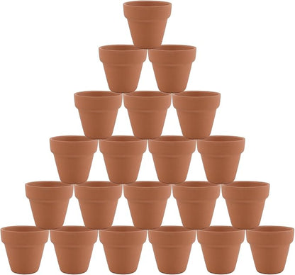 Mini Clay Pots, 24 Pcs 2" Terracotta Pottery Planters for Cactus, Succulents, Flowers DIY Crafts Home Kitchen Decor