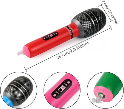 DS. DISTINCTIVE STYLE Inflatable Microphones 6 Pieces 10-Inch Blow up Microphones 80s 90s Party Favors Performace Photo Props Random Colors