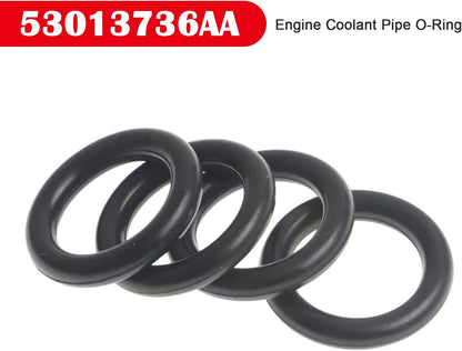 Engine Coolant Pipe O-Ring 53013736AA for 5.7L & 6.4L Engines Only, 4pc, For Chrysler 300 2005-18, for Dodge Durango 2011-17, Charger 2006-17, Challenger 2009-18, Grand Cherokee 2005-18