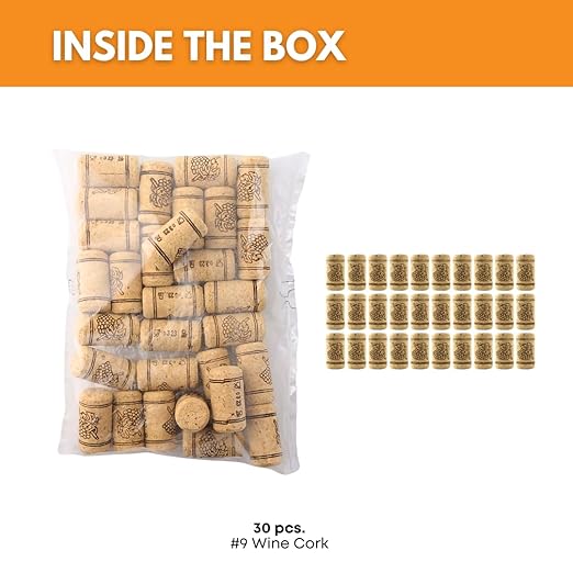 FastRack Bag of 20, #8 Straight Wine Corks for Wine Bottles | 7/8" x 1-3/4" Beige | Bottle Stoppers | Replacement Corks for Bottles – Reliable Fit and Consistent SealFastRack Bag of 30, #8 Straight Wine Corks for Wine Bottles | 7/8" x 1-3/4" Beige | Bo...