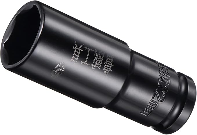Deep Impact Socket, 12" Drive 22mm Socket, CR-V Steel Rounded Corner Design 6-Point Deep Impact Socket - (Applications: for Screw Installation and Removal)