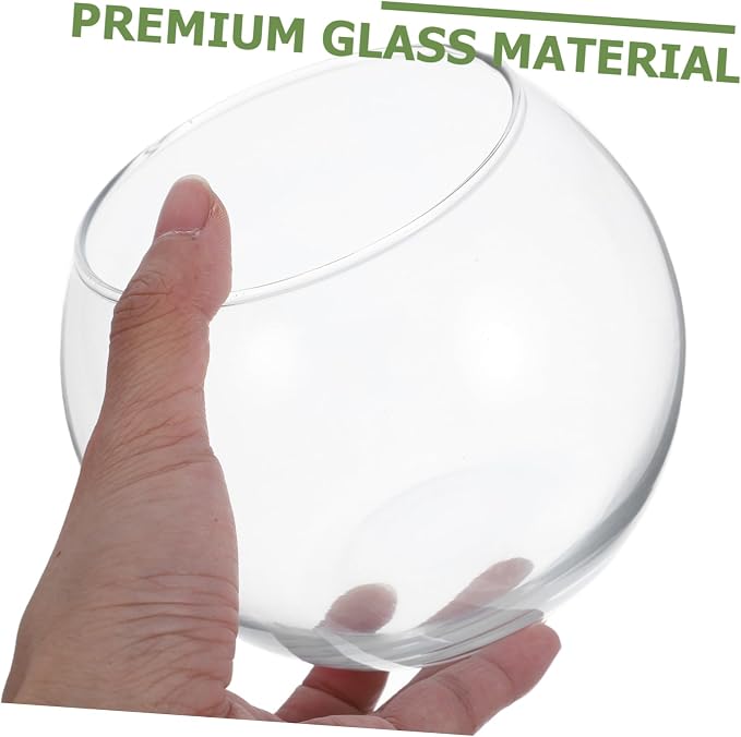 Yardwe Glass Fish Bowl Transparent Hydroponic Plant Container Bubble Vase for Home Decor Centerpiece Display and Compact Design for Spaces (pack 2)