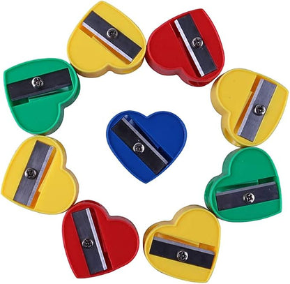 25 Pcs Mini Colorful Heart Pencil Sharpeners Manual Handheld Pencil Sharpeners for Kids