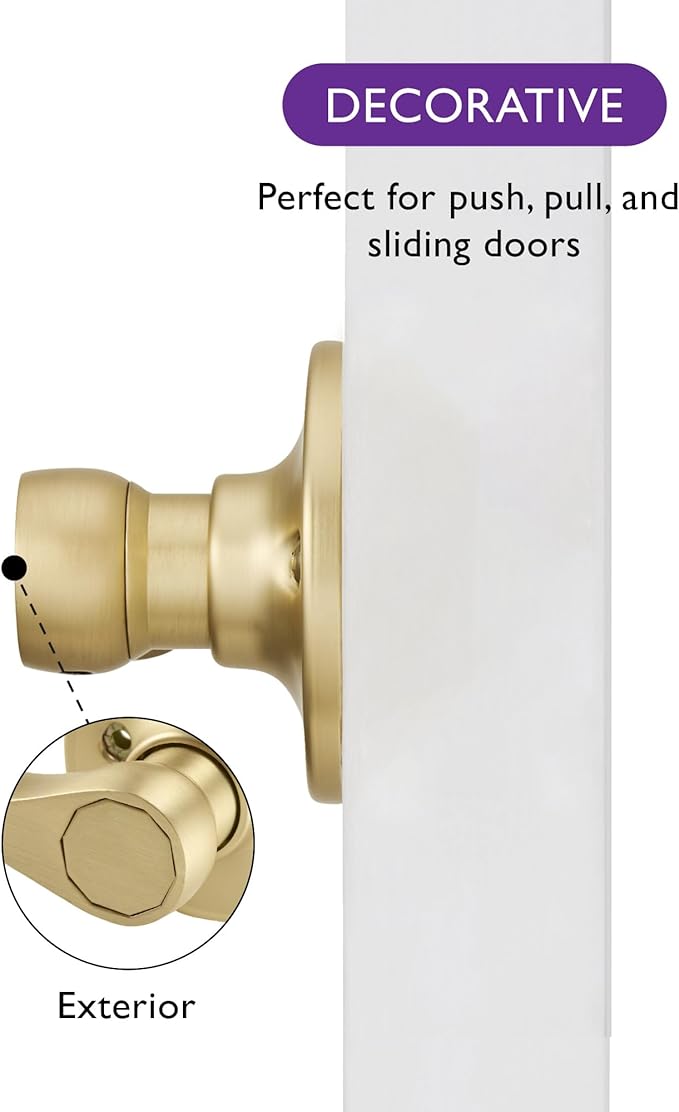 Design House Springdale Door Handle for DummyDecorative Doors  Satin Gold Door Lever, 728873