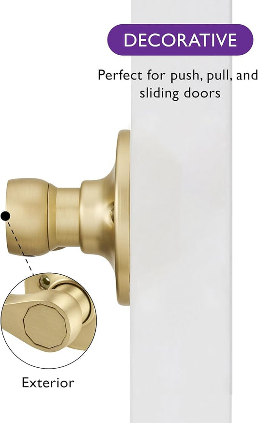 Design House Springdale Door Handle for DummyDecorative Doors  Satin Gold Door Lever, 728873