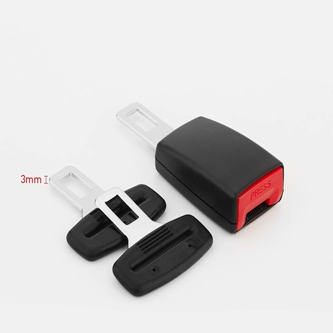 4pcs Car Seat Belt Clips, Car Seat Belt Insert Metal Tongue, Seat Safety Belt Buckle Auto Metal Seat Belt Clip, Universal for Most Vehicle. (Black)