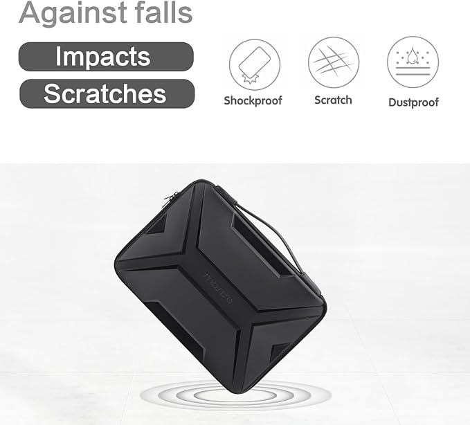MOSISO 15-16 inch Laptop Hard Case, 15.6 inch Waterproof Shockproof Computer Bag Compatible with MacBook HP Dell,Artistic Geometric EVA Carrying Sleeve Laptop Case Hard Shell with Handle, Black