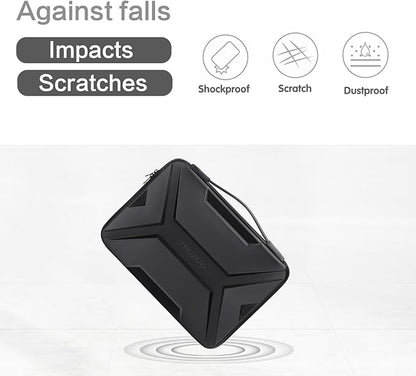 MOSISO 15-16 inch Laptop Hard Case, 15.6 inch Waterproof Shockproof Computer Bag Compatible with MacBook HP Dell,Artistic Geometric EVA Carrying Sleeve Laptop Case Hard Shell with Handle, Black