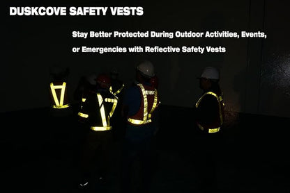 DUSKCOVE 2 Pack Hi Vis Safety Vests - Adjustable Bright Neon Color High Visibility Reflective Safety Straps Gear for Traffic Control, Running, Cycling