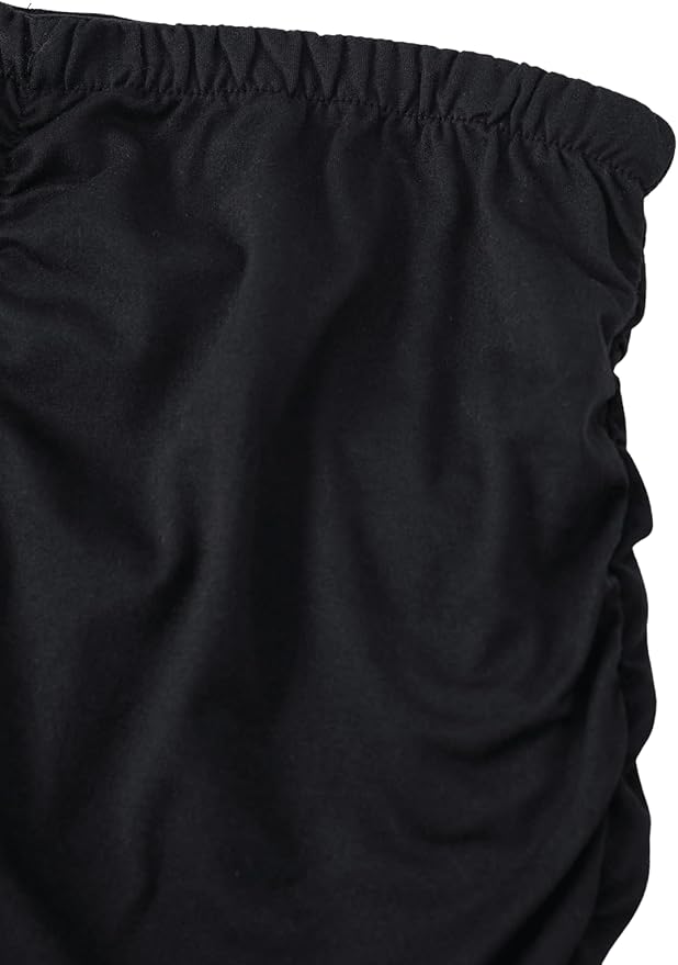 GORGLITTER Women's Casual Ruched High Waisted Bodycon Maxi Skirt Stretchy Solid Long Pencil Skirts