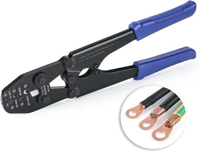 iCrimp Battery Cable Lug Crimping Tool for Open Barrel Lug,Lead-Free OEM Battery Terminals,B Type Crimper for AWG 13-3