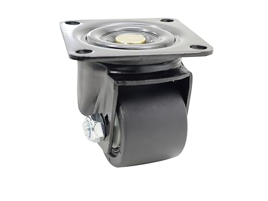 Casoter Single 2.5" Black Extra Heavy Duty Swivel Caster,50mm Extra Width Hi-Temp Nylon Wheel Low Gravity Center Design Top Plate Mounted Caster,Smooth Sturdy 1100Lbs500kg Load Capacity