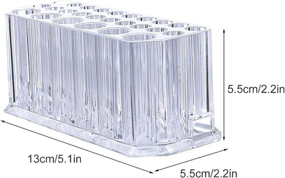 Pokinge Acrylic Makeup Brush Holder,26 Holes Transparency Nail Brush Storage Box Cosmetic Brush Display Shelf Nail Brush Storage Desktop Tool