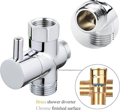 Solid Brass 3-way G1/2 Shower Diverter Chrome Plating