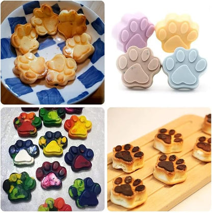 Silicone Molds Puppy Dog Paw and Bone, Non-Stick Food Grade Silicone Molds for Chocolate, Candy, Jelly, Ice Cube, Dog Treats, Cupcake Baking Mould, Muffin pan (Set of 4PCS)
