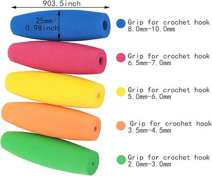 ITROLLE 1 Pack Multi-Size Ergonomic Crochet Handle 5pcsPack Suitable for Arthritis Soft Removable Cushion Tapered Ground Shaped Fishing Float Polished Molded Products Colored Floats