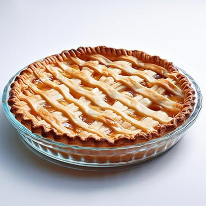 Pie Plate 10.5 Inch, Oven Glass Pie Pan for Baking Pie Crust, Pie Dish with Rippled Edge, Clear Baking Pan