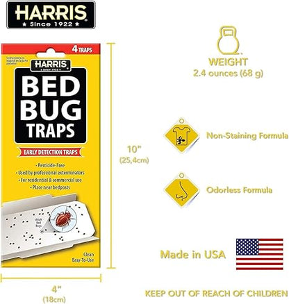 Harris Bed Bug Early Detection Glue Traps (4Pack)