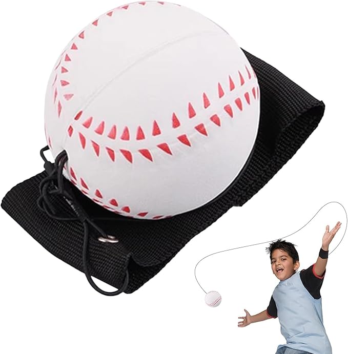 Wrist Return Ball, Sports Wrist Ball, Baseball On A String Rubber Rebound Ball Wristband, Durable Elastic String Attached Rebound Balls