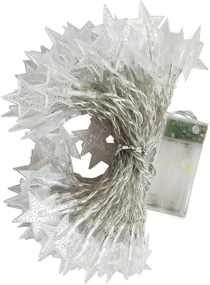 Amaping 2 Meters 10 LED Crystal Clear Star Fairy String Light Wedding Party Outdoor Decor Lamp Home Garden Decoration Lighting for Outdoor, Patio, Lawn, Garden, and Holiday Festivals (Red)