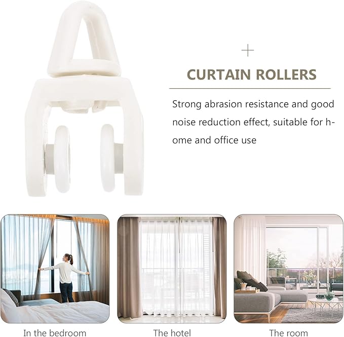 balacoo 50pcs Curtain Track Pulley Flexible Curtain Track Curtains Curtain Track Gliders Track Rollers Curtain Wheel rv Hitch Drapery Curtain Runner Plastic Roller Blind Wheeled