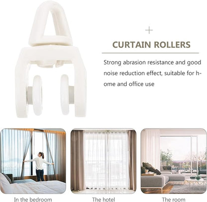 balacoo 50pcs Curtain Track Pulley Flexible Curtain Track Curtains Curtain Track Gliders Track Rollers Curtain Wheel rv Hitch Drapery Curtain Runner Plastic Roller Blind Wheeled