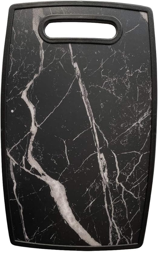 Lily's Home Kitchen Cutting Board (2-Piece Set) with Handles and in Marble Finish. Non-Porous, Dishwasher Safe