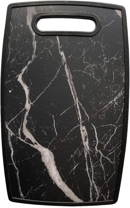 Lily's Home Kitchen Cutting Board (2-Piece Set) with Handles and in Marble Finish. Non-Porous, Dishwasher Safe