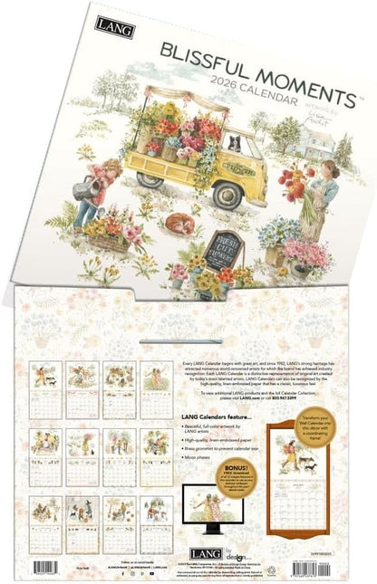 Lang, Blissful Moments 2026 Wall Calendar by Lisa Audit, 13.4'' X 12'', 12-Month Calendar with Stapled Binding