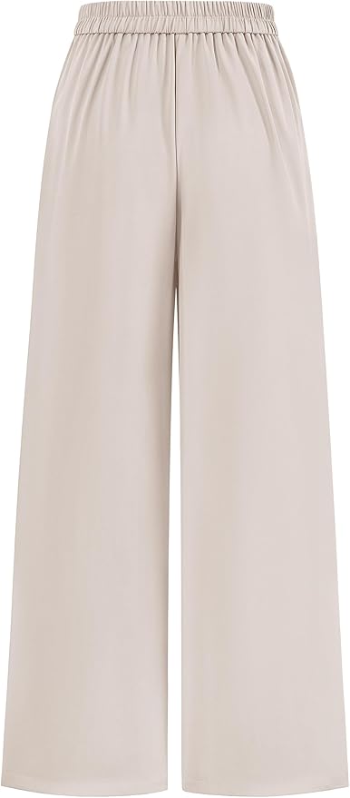 KIRUNDO Wide Leg Dress Pants for Women High Waisted Office Work Trousers Business Casual Slacks Button Flowy Palazzo Pant