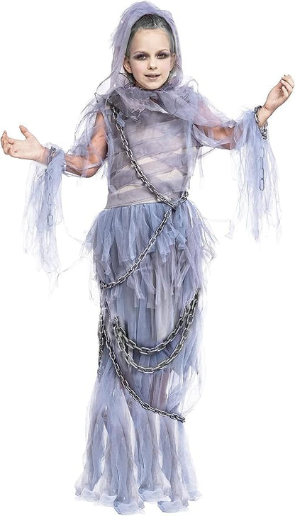 Spooktacular Creations Halloween Haunting Beauty Ghost Girl Costume, Scary Ghost Dress Midnight Costume for Halloween