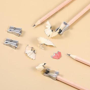 24 Pcs Pencil Sharpener Handheld Metal Mini Pencil Sharpeners Single Hole Rectangular Small Sharpeners Pencil Sharpening Bulk Manual Pencil Sharpener for Graphite Colored Pencils Wood-cased Pencils