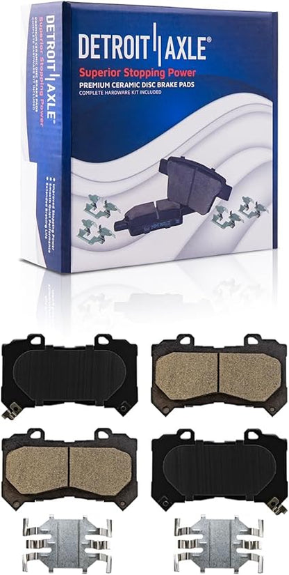 Detroit Axle - 4pc Brake Pads for 15-20 Chevy Colorado GMC Canyon, Front and Rear Ceramic Brake Pads 2015 2016 2017 2018 2019 2020 Replacement