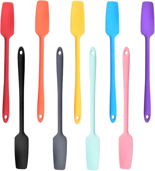 Long Handle Cream Cake Silicone Spatula Kitchen Non-stick Butter Chocolate Flour Scraper Baking Accessories Baking Scraper Integrated All Inclusive Silicone Scraper (Red)
