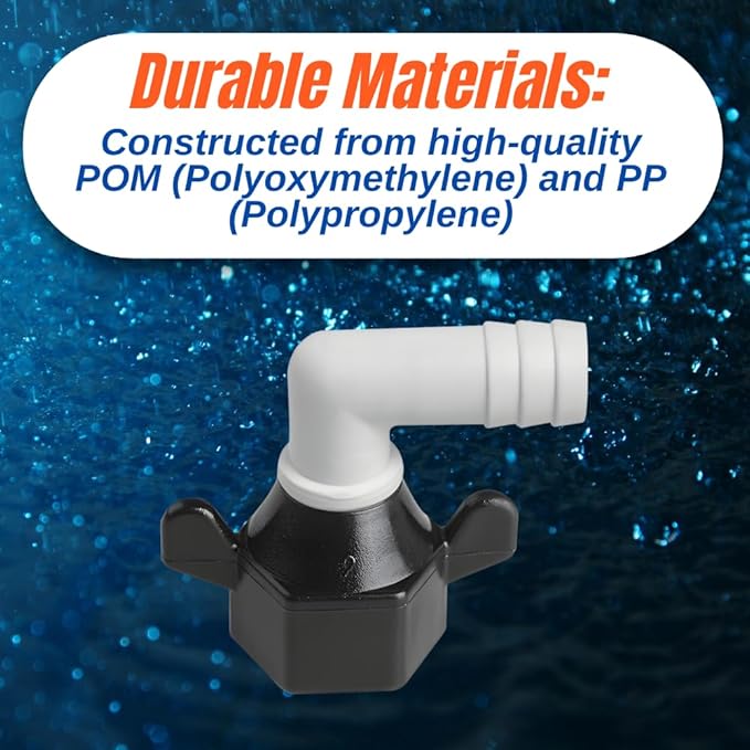 SEAFLO (NO: 51F03) 12"-14 FNPT x 12" Barb Angled Universal Pump Fittings for SHURFLO, SEAFLO, Circle River, Johnson, Jabsco, FLOJET, REMCO, Lippert, USA ADVENTURE and other Pumps (1-Pack)