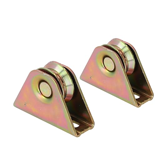 V Groove Track Roller, Abrasion Galvanized Alloy Steel 2PCS Removable Rustproof 150kg Load Bearing V Groove Wheel Pulley for Motorized Doors
