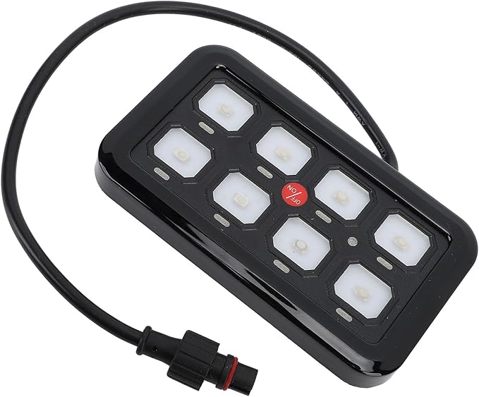 8 Gang Switch Panel Control, Waterproof High Power Light Switch System, Ideal for off road vehicles, ATVs, UTVs, SUVs, cars, trucks, boats