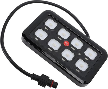 8 Gang Switch Panel Control, Waterproof High Power Light Switch System, Ideal for off road vehicles, ATVs, UTVs, SUVs, cars, trucks, boats