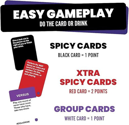 Do or Drink Naughty Edition - The Adult Drinking Game for Spicy Situations - Fun Party Games for Adults with 250 Cards - Great for Game Night, Pre Games, After Parties, and More