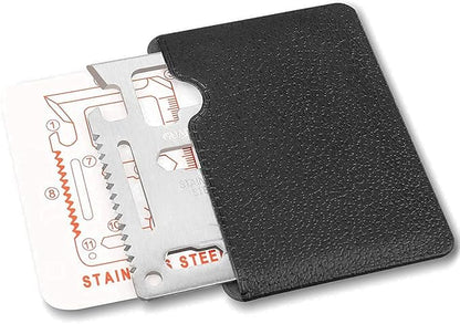 GUARDMAN 11-in-1 Survival Credit Card Multitool  Fathers Day Stocking Stuffer Christmas Gift - Multipurpose Tactical Wallet Tool With Bottle Opener, Survival Knife For Men Birthday Dad