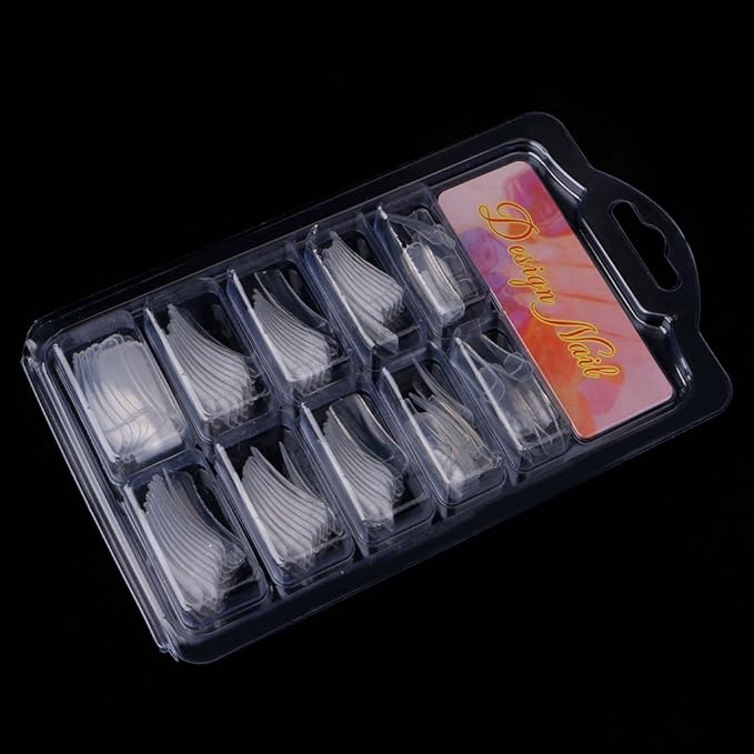 100Pcs Natural/Clear French Acrylic False Art Fingernail Full/Half Tips Box