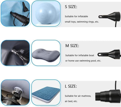 3 Sizes Black Air Pump Replacement, Plastic Pump Nozzles,Inflatable Pump Nozzles Head,Air Pump Inflator Adaptor Accessory for Partial Air Bed,Air Mattress Air Mattresses and Accessories (73494)