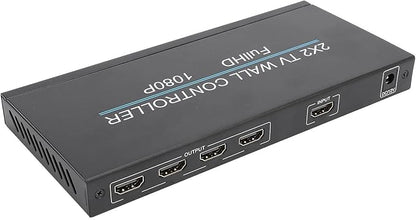 Video Wall Controller, 1x1 2x2 1x2 1x3 1x4 2x1 3x1 4x1 4K HDMI Video Wall Processor, 80 Degree Rotation HDMI Splicing Display Processor for Home Office (US Plug)