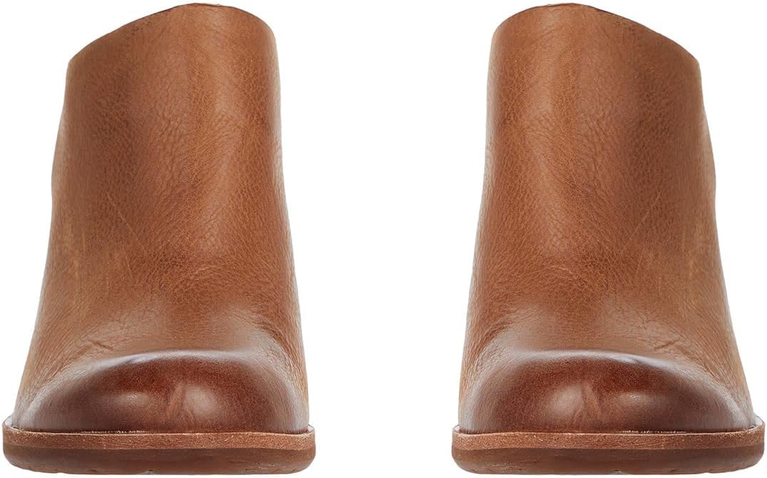 Dystralix Women Beige High Chunky Stacked Heel Mules Round Closed Toe Heeled Sandals Slip On Block Heels Matte Backless Booties Burnished Dressy Vintage Party Office Lady Slide Slippers Matte Brown size 8