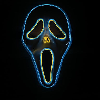 Halloween Purge Scary Led Light Up Glow Mask for Festival Party Gifts, Men Adults Mask - Blue